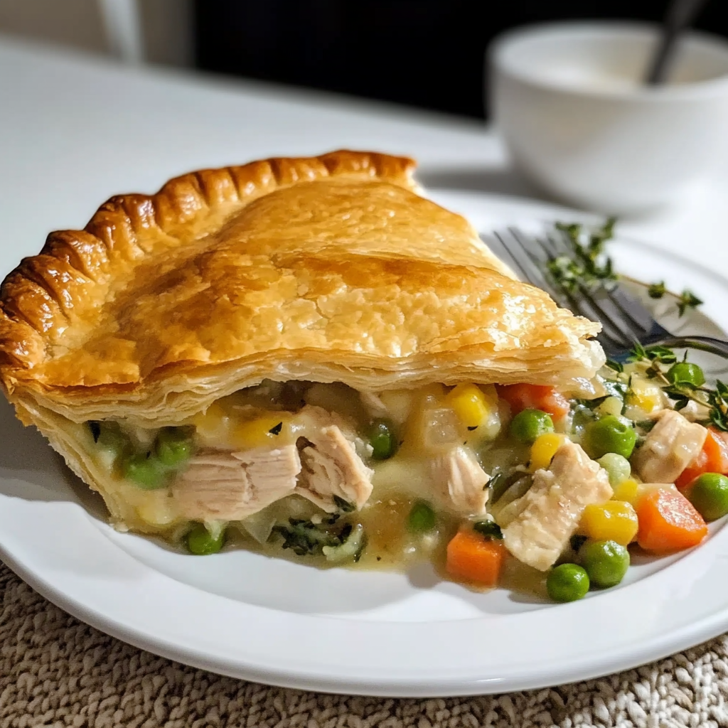 Homemade Chicken Pot Pie with Puff Pastry Crust