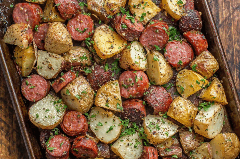 Roasted Potatoes and Kielbasa (One-Pan Recipe)