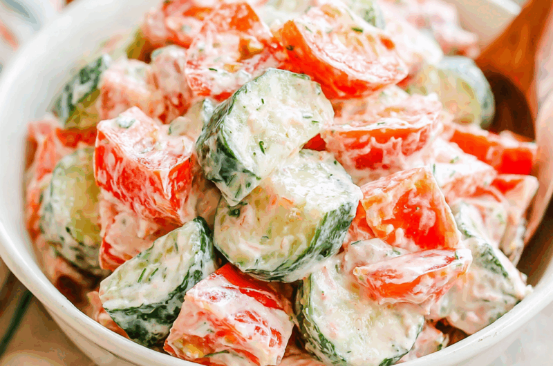 Creamy Cucumber Tomato Salad