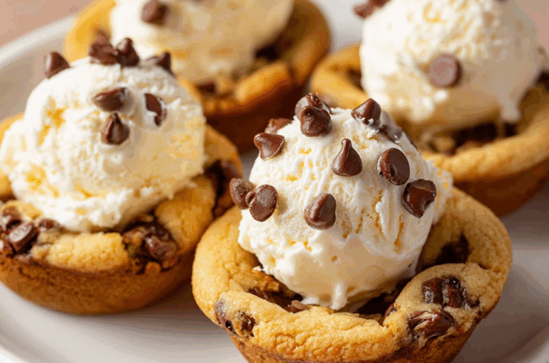 Chocolate Chip Cookie Ice Cream Cups